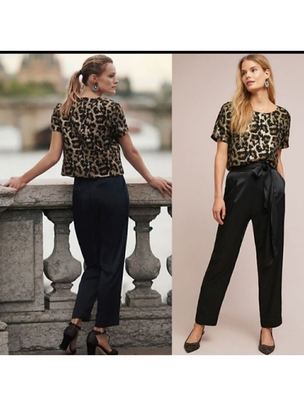 Anthropologie Ett Twa satin tie waist belted pant Size 0